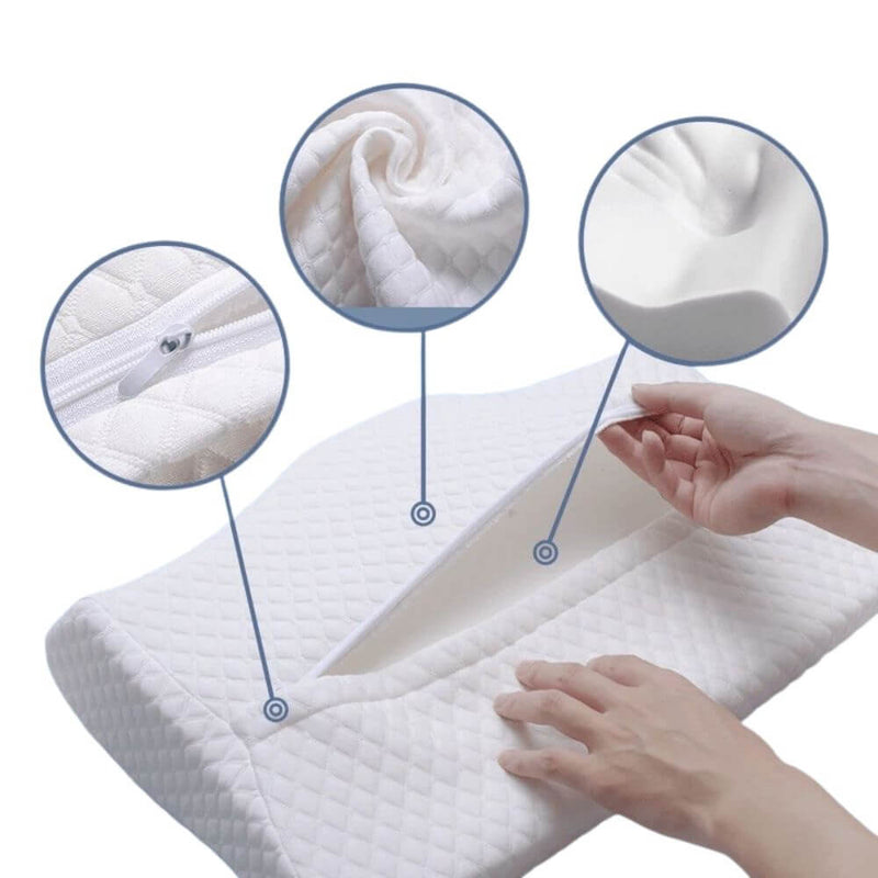 cervical pillowcase replacement, pillow cover for cervical pillow, ergonomic pillow cover, memory foam neck pillow cover, 